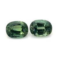 3.49 Ct.Tw.Total Carat Weight Bluish Green Sapphire Pair from Madagascar Video