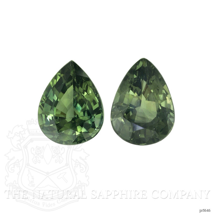 2.93 Ct.Tw. Green Sapphire Pair from Madagascar
