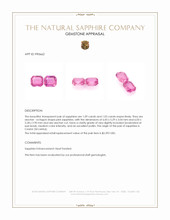 2.12 Ct.Tw.Total Carat Weight Pink Sapphire Pair from Ceylon (Sri Lanka) Appraisal