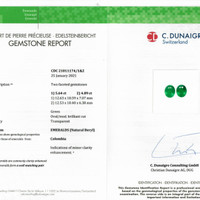 10.53 Ct.Tw.Total Carat Weight Emerald Pair from Colombia Scan Report