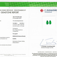 7.63 Ct.Tw.Total Carat Weight Emerald Pair from Zambia Scan Report