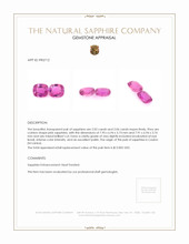 4.08 Ct.Tw.Total Carat Weight Pink Sapphire Pair from Ceylon (Sri Lanka) Appraisal