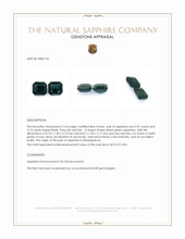 6.07 Ct.Tw.Total Carat Weight Bluish Green Sapphire Pair from Madagascar Appraisal