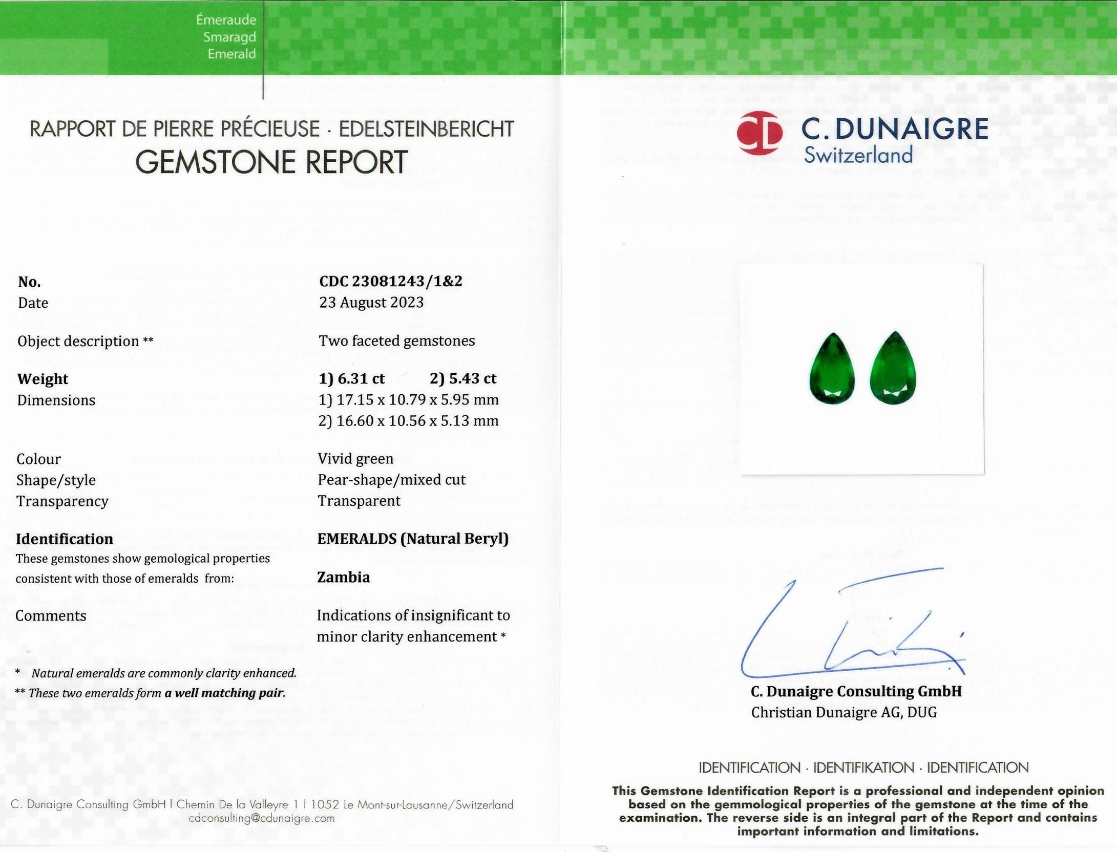 11.74 Ct.Tw. Emerald Pair from Zambia
