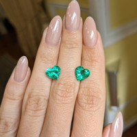 3.64 Ct.Tw.Total Carat Weight Emerald Pair from Zambia Life Style
