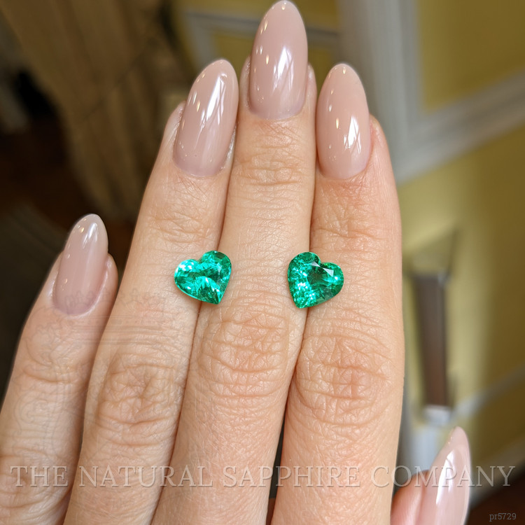 3.64 Ct.Tw. Emerald Pair from Zambia
