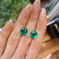 6.05 Ct.Tw.Total Carat Weight Emerald Pair from Zambia Life Style
