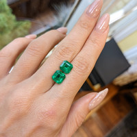 4.63 Ct.Tw.Total Carat Weight Emerald Pair from Zambia Life Style