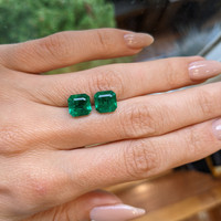 4.63 Ct.Tw.Total Carat Weight Emerald Pair from Zambia Life Style