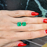 3.48 Ct.Tw.Total Carat Weight Emerald Pair from Ethiopia Life Style