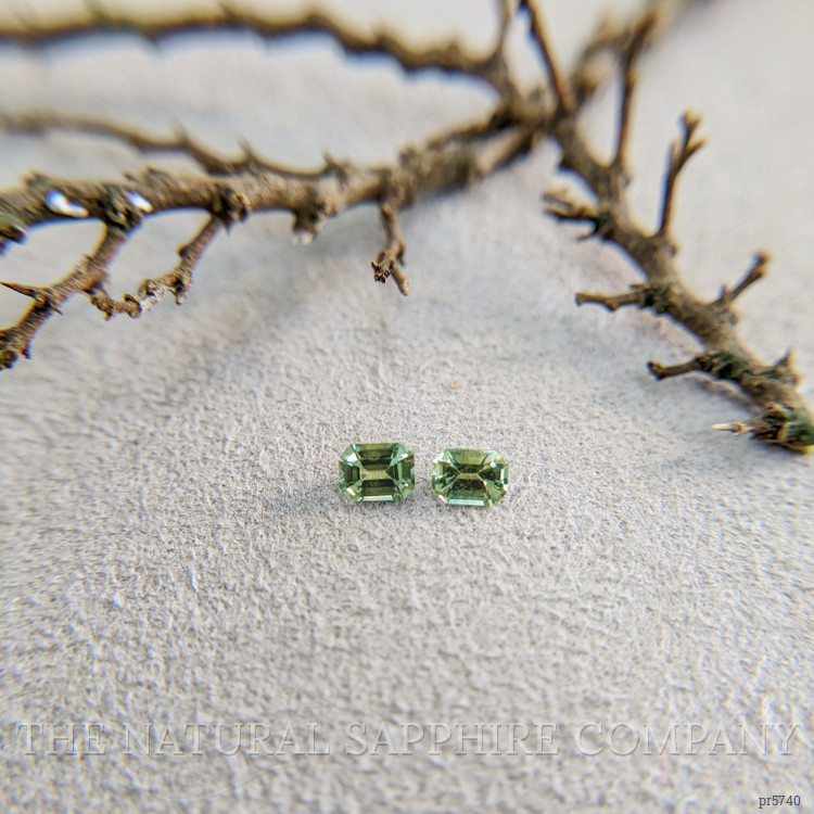 0.50 Ct.Tw. Green Sapphire Pair from Madagascar
