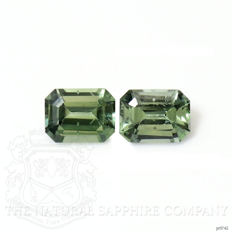 0.54 Ct.Tw. Green Sapphire Pair from Madagascar