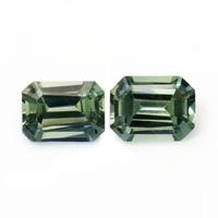 0.48 Ct.Tw.Total Carat Weight Bluish Green Sapphire Pair from Madagascar Video