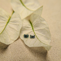 0.48 Ct.Tw.Total Carat Weight Bluish Green Sapphire Pair from Madagascar Life Style