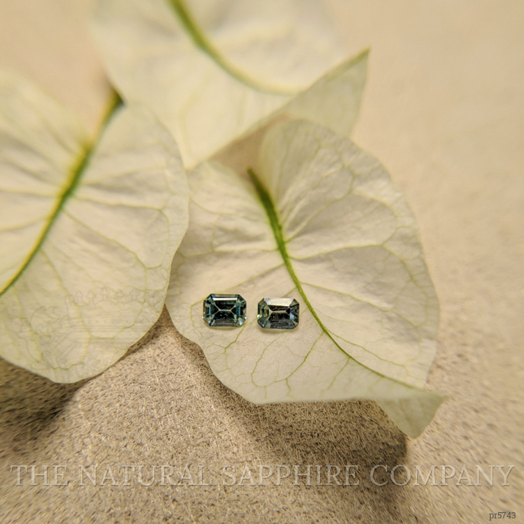 0.48 Ct.Tw. Bluish Green Sapphire Pair from Madagascar