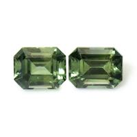 0.61 Ct.Tw.Total Carat Weight Green Sapphire Pair from Madagascar Video