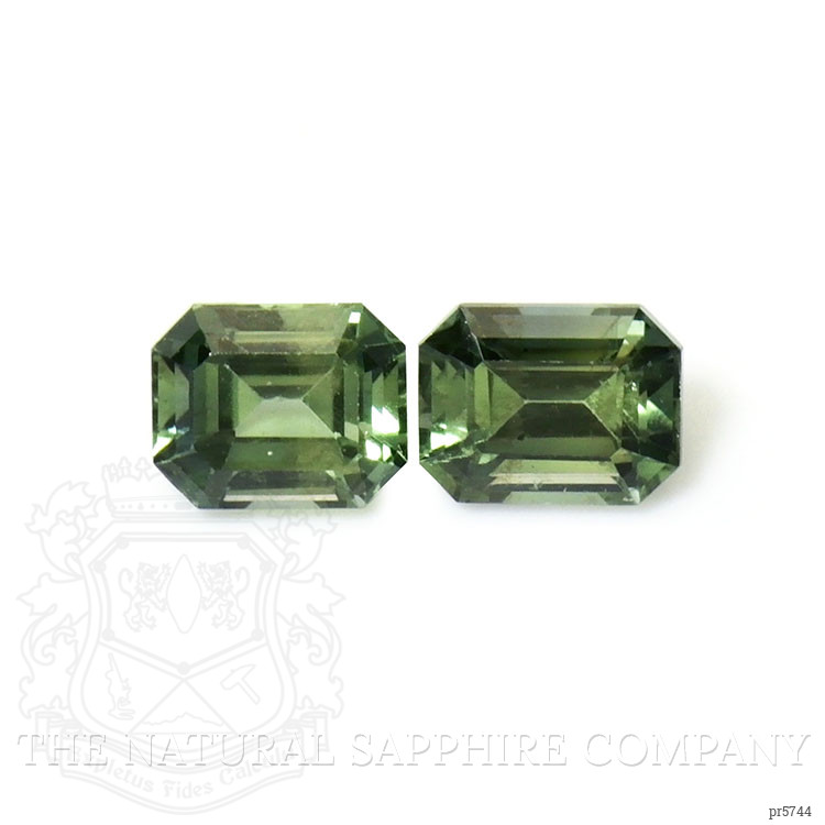 0.61 Ct.Tw. Green Sapphire Pair from Madagascar