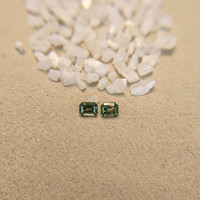 0.61 Ct.Tw.Total Carat Weight Green Sapphire Pair from Madagascar Life Style