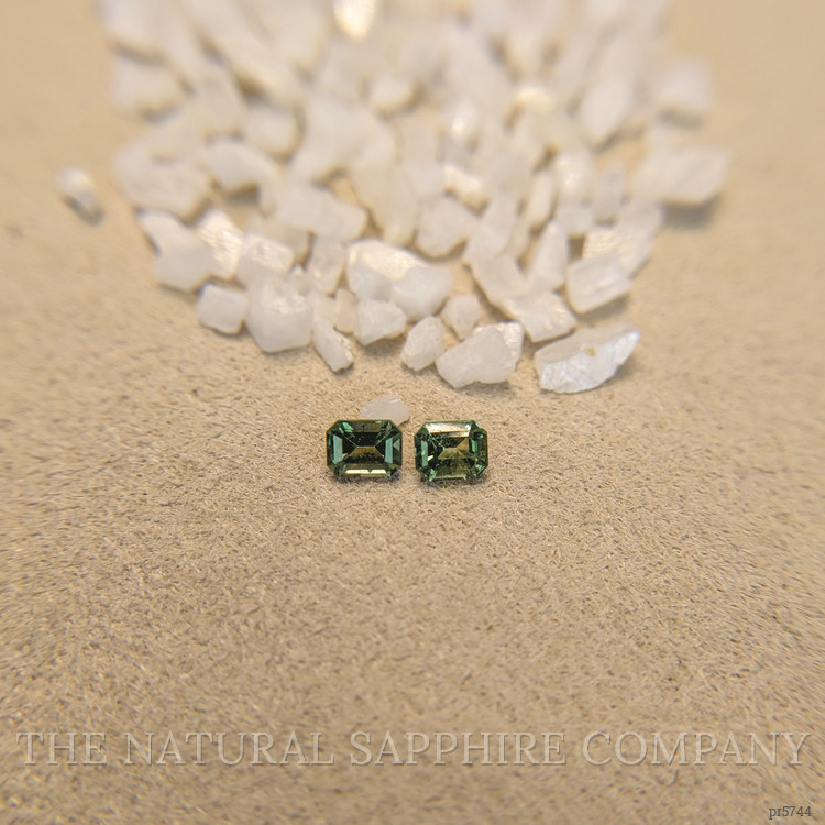 0.61 Ct.Tw. Green Sapphire Pair from Madagascar