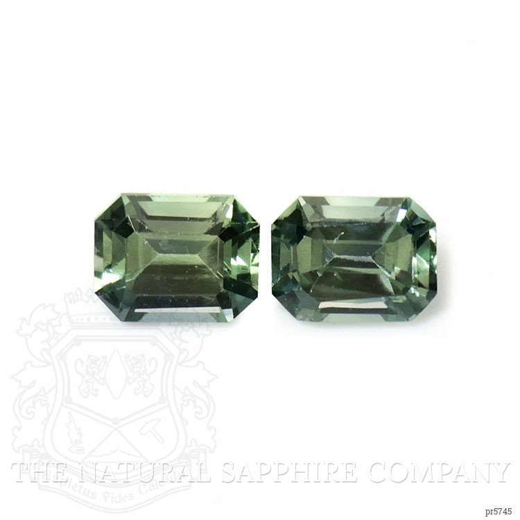 0.59 Ct.Tw. Bluish Green Sapphire Pair from Madagascar