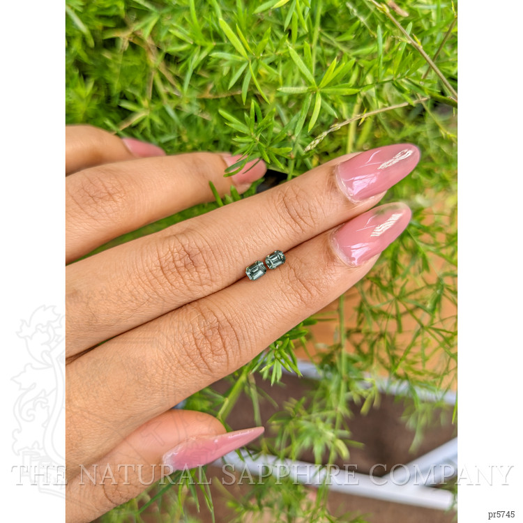 0.59 Ct.Tw. Bluish Green Sapphire Pair from Madagascar