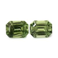 0.53 Ct.Tw.Total Carat Weight Green Sapphire Pair from Madagascar Video