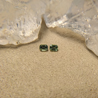 0.53&nbsp;Ct.Tw.Total Carat Weight Green Sapphire Pair from Madagascar Life Style