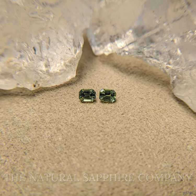 0.53 Ct.Tw. Green Sapphire Pair from Madagascar
