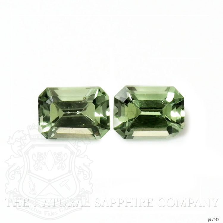 0.54 Ct.Tw. Green Sapphire Pair from Madagascar