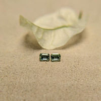 0.54 Ct.Tw.Total Carat Weight Green Sapphire Pair from Madagascar Life Style
