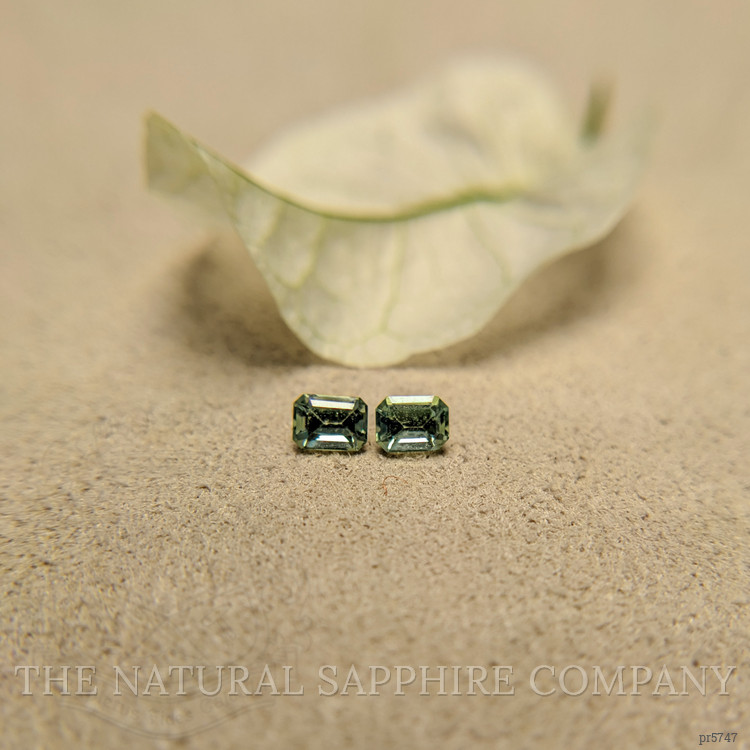0.54 Ct.Tw. Green Sapphire Pair from Madagascar