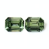 0.53 Ct.Tw.Total Carat Weight Bluish Green Sapphire Pair from Madagascar Video