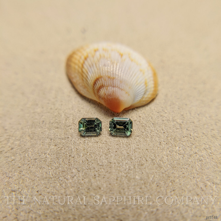 0.53 Ct.Tw. Bluish Green Sapphire Pair from Madagascar
