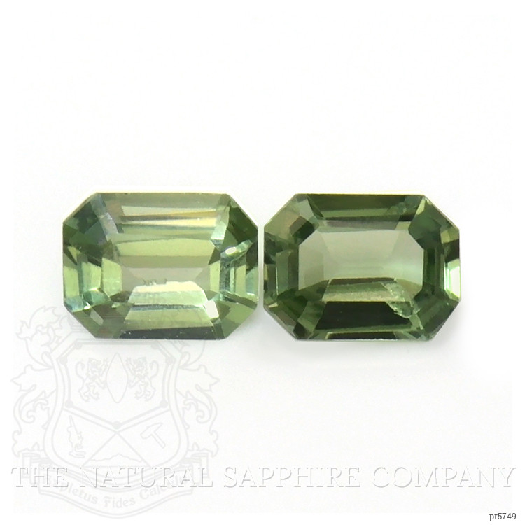 0.47 Ct.Tw. Green Sapphire Pair from Madagascar