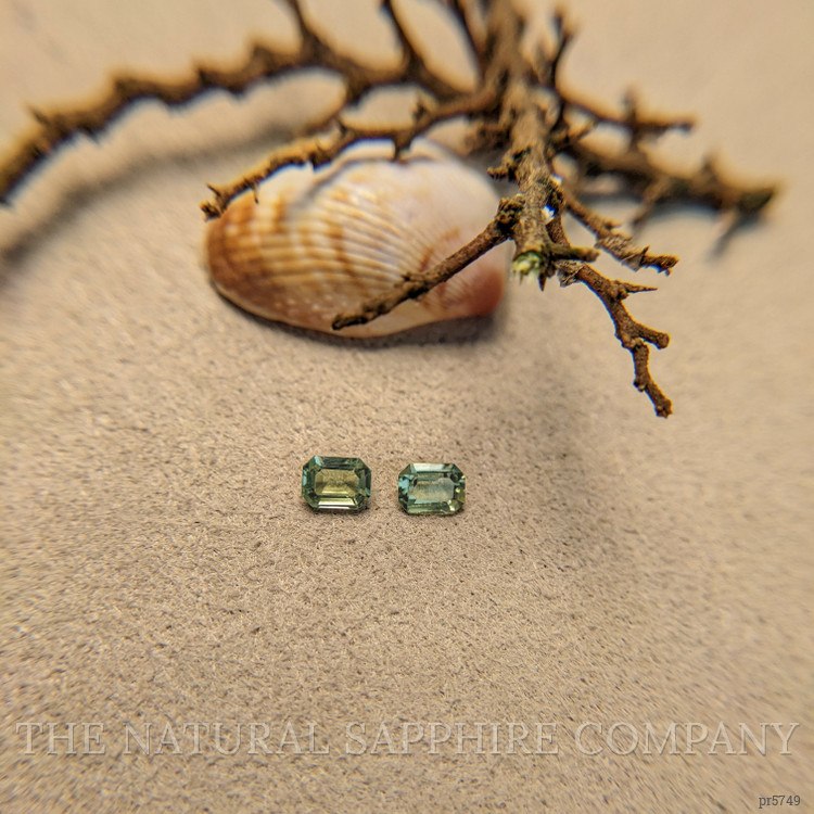 0.47 Ct.Tw. Green Sapphire Pair from Madagascar
