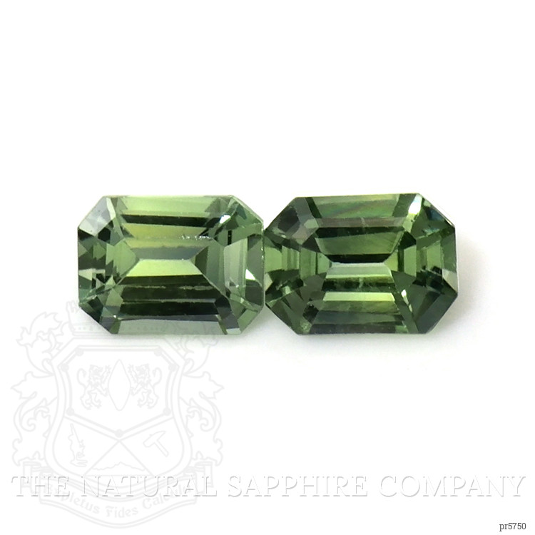0.55 Ct.Tw. Green Sapphire Pair from Madagascar