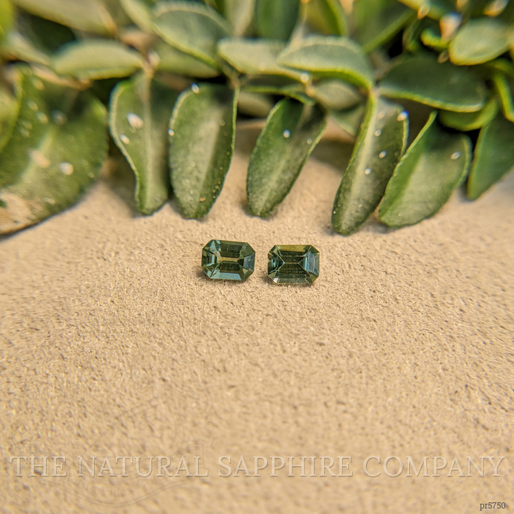 0.55 Ct.Tw. Green Sapphire Pair from Madagascar