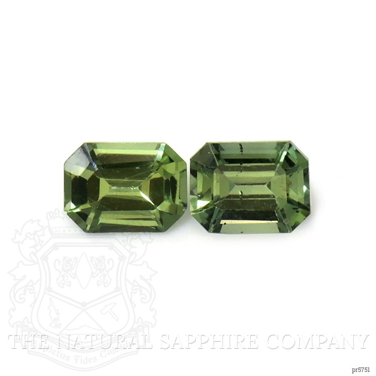 0.50 Ct.Tw. Green Sapphire Pair from Madagascar