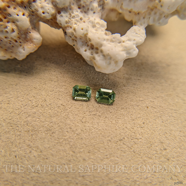 0.50 Ct.Tw. Green Sapphire Pair from Madagascar
