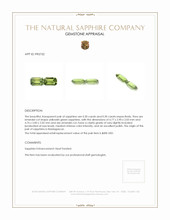 0.60 Ct.Tw.Total Carat Weight Yellowish Green Sapphire Pair from Madagascar Appraisal