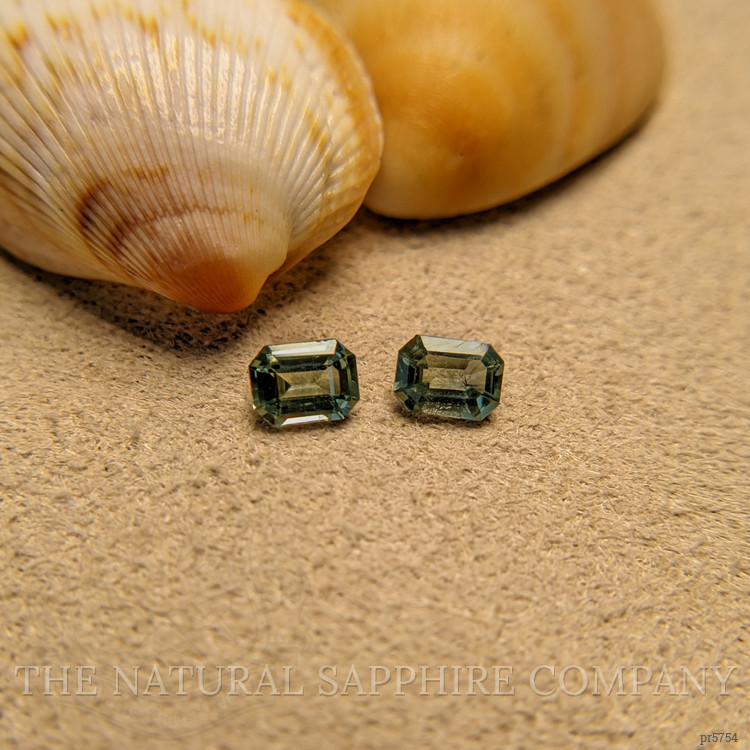 0.52 Ct.Tw. Bluish Green Sapphire Pair from Madagascar
