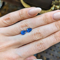 1.58&nbsp;Ct.Tw.Total Carat Weight Blue Sapphire Pair from Ceylon (Sri Lanka) Life Style