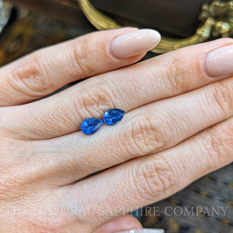 1.58 Ct.Tw. Blue Sapphire Pair from Ceylon (Sri Lanka)
