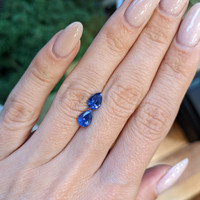 1.58&nbsp;Ct.Tw.Total Carat Weight Blue Sapphire Pair from Ceylon (Sri Lanka) Life Style