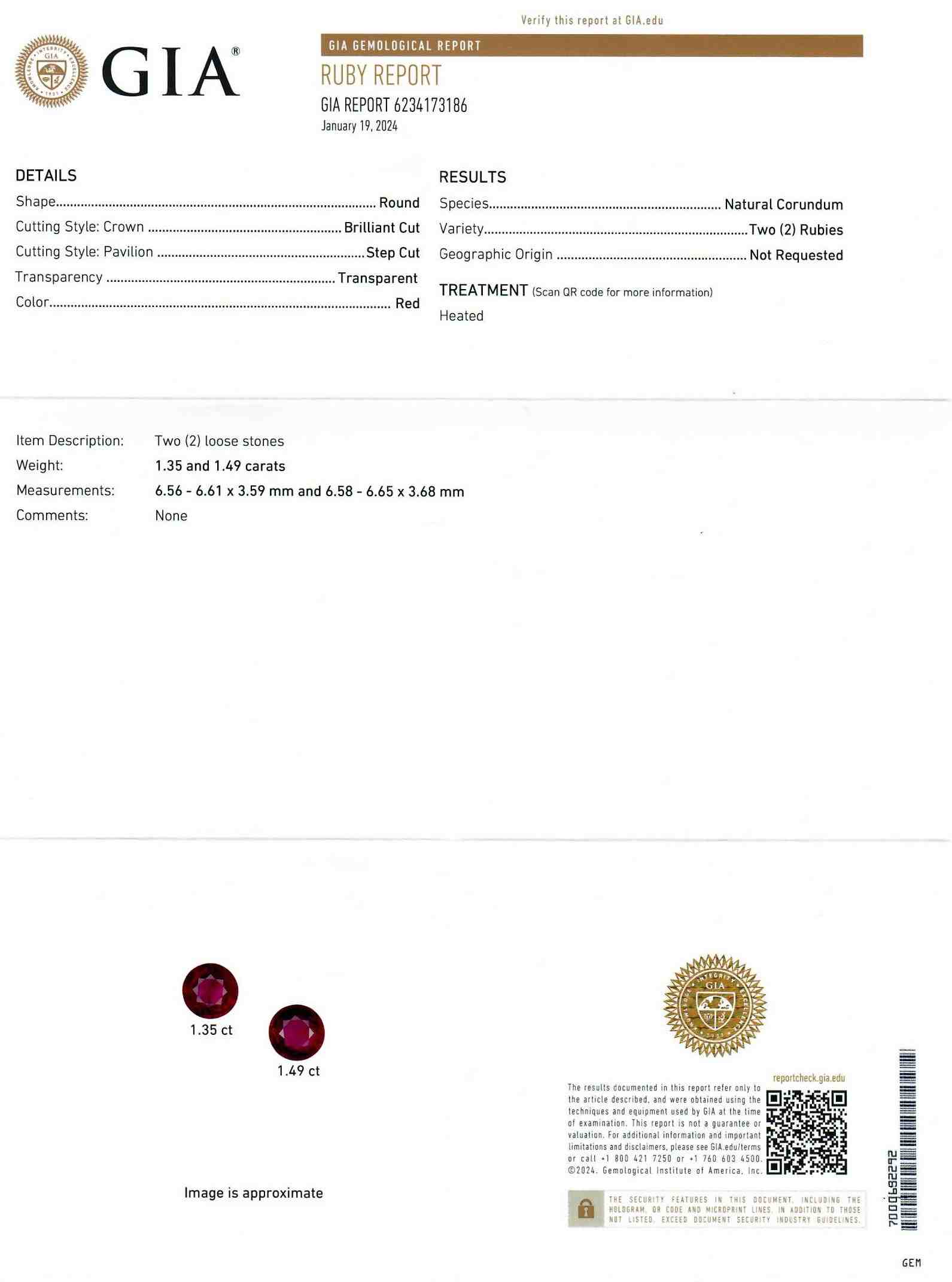 2.85 Ct.Tw. Ruby Pair from Mozambique