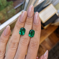 6.03 Ct.Tw.Total Carat Weight Emerald Pair from Zambia Life Style