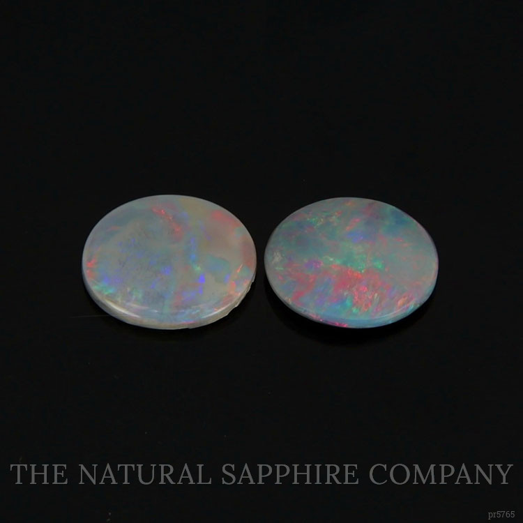 2.19 Ct.Tw. Cabochon Semi-Black Opal Pair from Australia