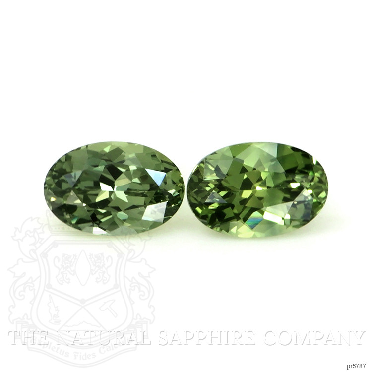 1.34 Ct.Tw. Green Sapphire Pair from Ceylon (Sri Lanka)