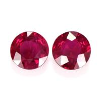 Pave Ruby Earring 1.21 Ct.Tw.Total Carat Weight, 14K White Gold Combination Stone