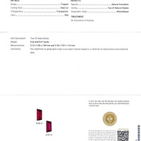 0.94 Ct.Tw.Total Carat Weight Ruby Pair from Mozambique Scan Report